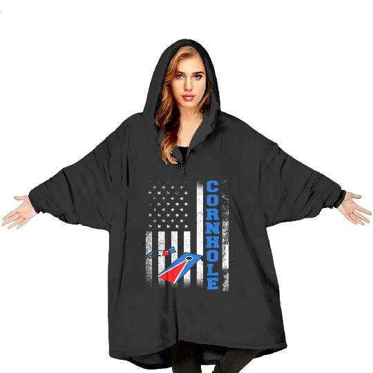 Cornhole Flag US American USA Player Game Bags Blanket Hoodies