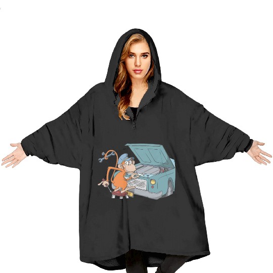 Car mechanic monkey hood Blanket Hoodies