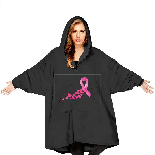 Pink Ribbon Breast Cancer Awareness Love Blanket Hoodies