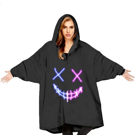Lighting face Blanket Hoodies