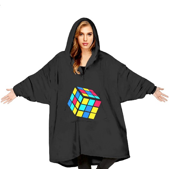 90s 80 Trendy Nostalgia Cube Blanket Hoodies