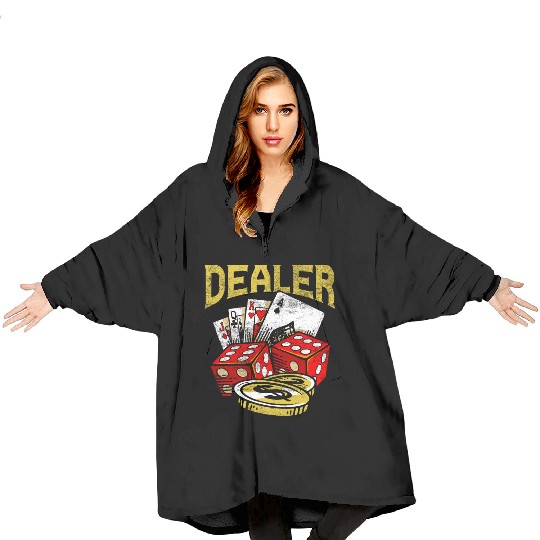 Casino Gambling Dealer Texas Holdem Poker Blanket Hoodies