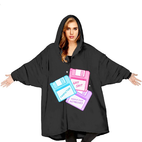 Queer floppy disks about gay shit and fanfiction Blanket Hoodies