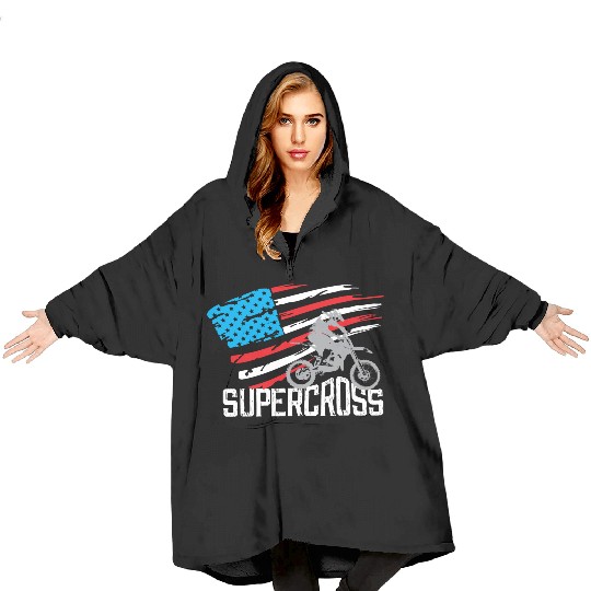 Supercross Motocross Racing Biker Blanket Hoodies