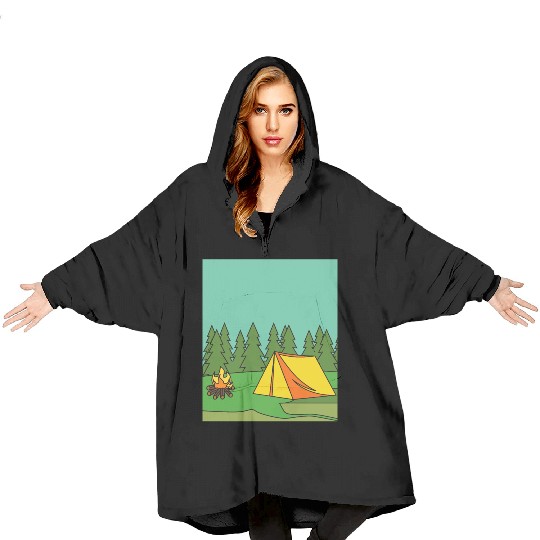 Camping Nature Vintage Blanket Hoodies