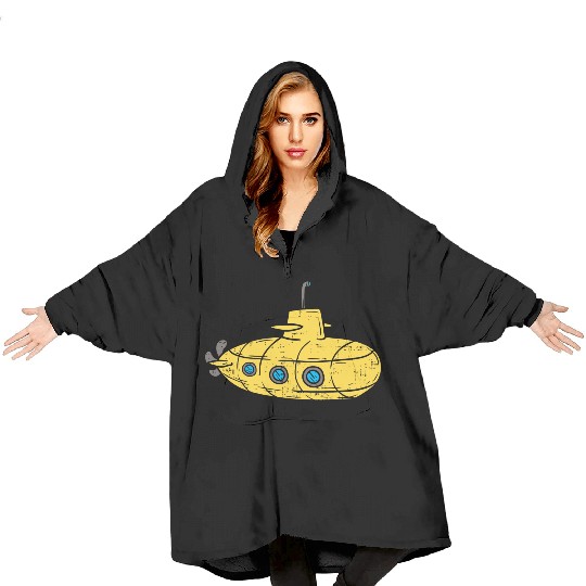 Us Navy Yellow Cartoon Submarine Cute Submariner B Blanket Hoodies