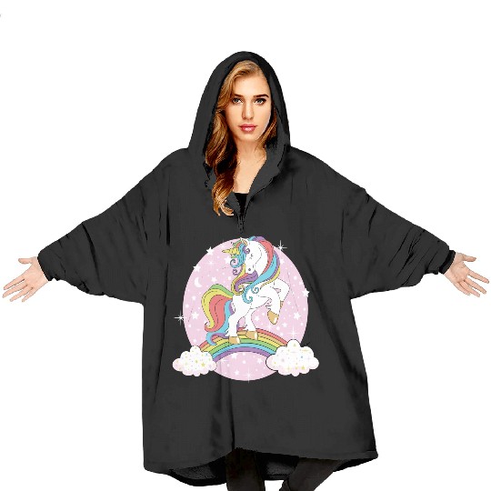 Unicorn rainbow Blanket Hoodies