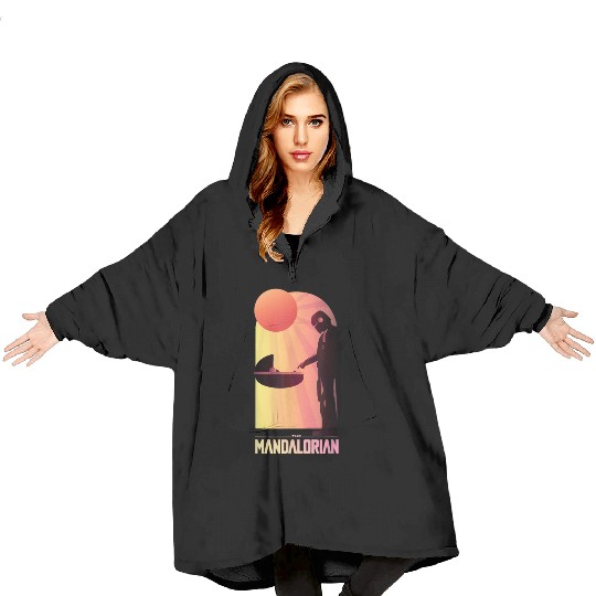Star Wars The Mandalorian The Child Sunset Meeting Blanket Hoodies