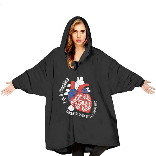 Brave With Every Beat CHD Awareness Happy Gift Blanket Hoodies