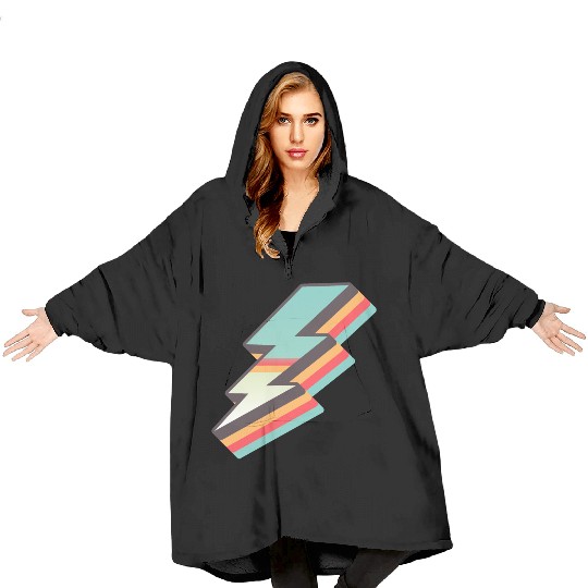 retro vintage lightning bolt Blanket Hoodies