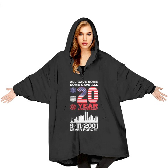 Patriot Day Never Forget 9 11 2001 Anniversary Blanket Hoodies