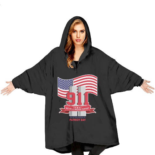 Patriot Day Never Forget 911 Anniversary Blanket Hoodies
