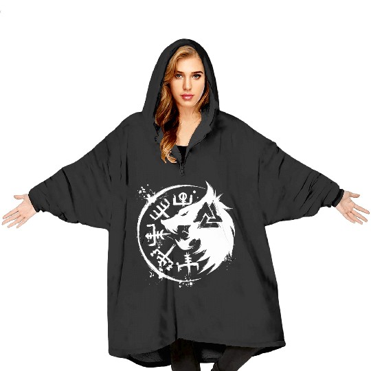 Fenrir Wolf Vegvisir Valknut Blanket Hoodies