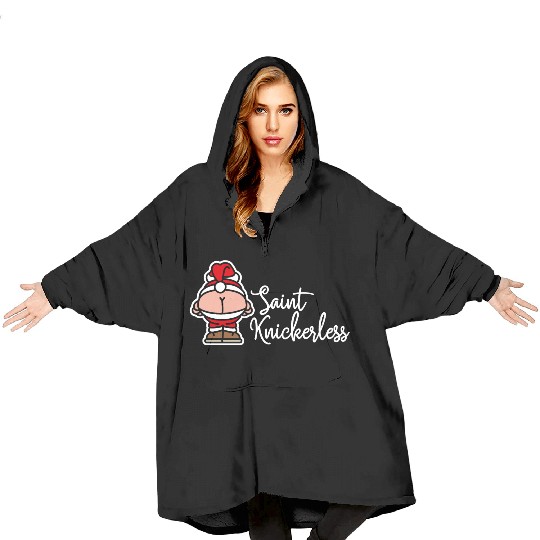 St. Knickerless funny Santa Claus Christmas puns Blanket Hoodies