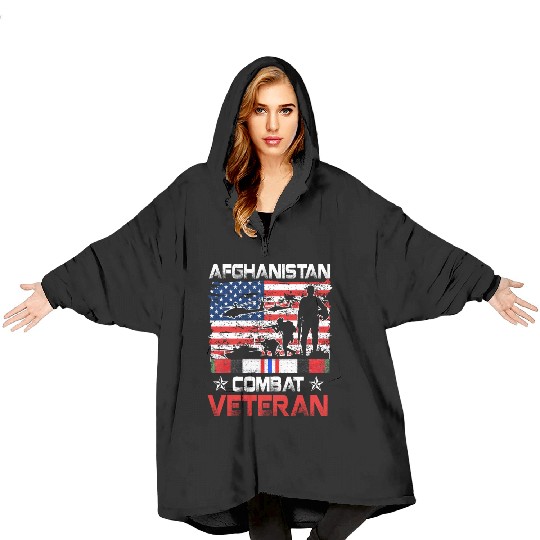 Afghanistan Combat Veteran US Veteran Military Blanket Hoodies