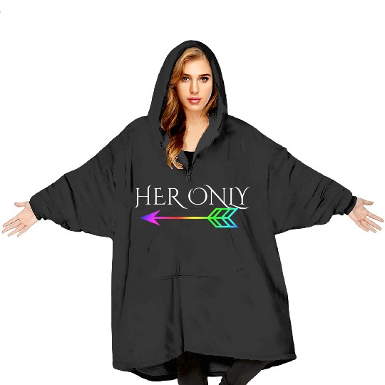 Cute Gay Couple Lesbian Valentines Day T Her Only Blanket Hoodies