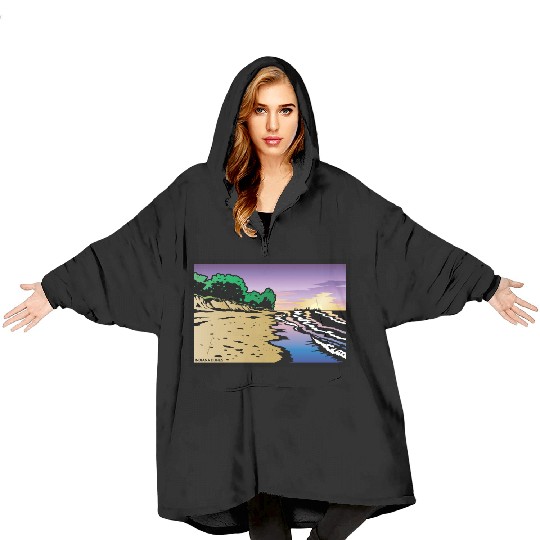 Purple Twilight Indiana Dunes Poster Blanket Hoodies