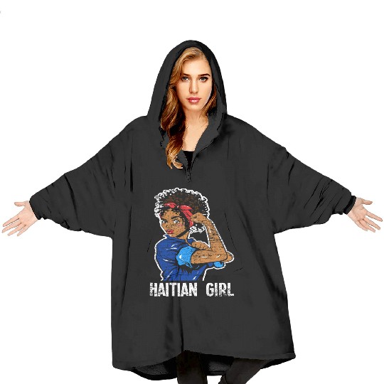 Haiti Girl Caribbean Blanket Hoodies