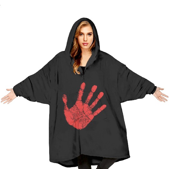Red Hand - Supporter of MMIW Blanket Hoodies