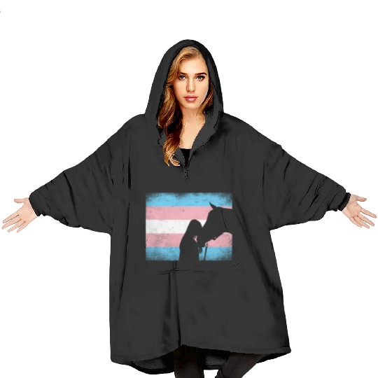 Transgender Pride Horse Rainbow LGBTQ Trans Flag Blanket Hoodies