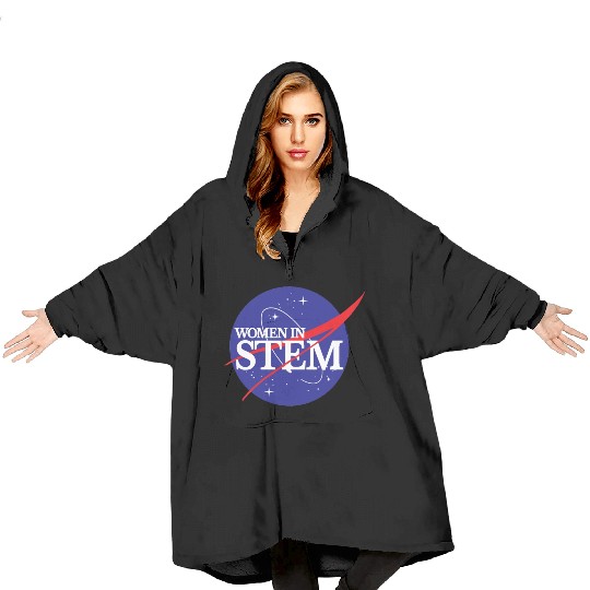 Women In Stem Blanket Hoodies NASA Female Scientist