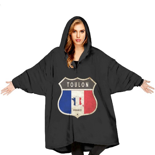 Toulon France coat of arms flags design Blanket Hoodies