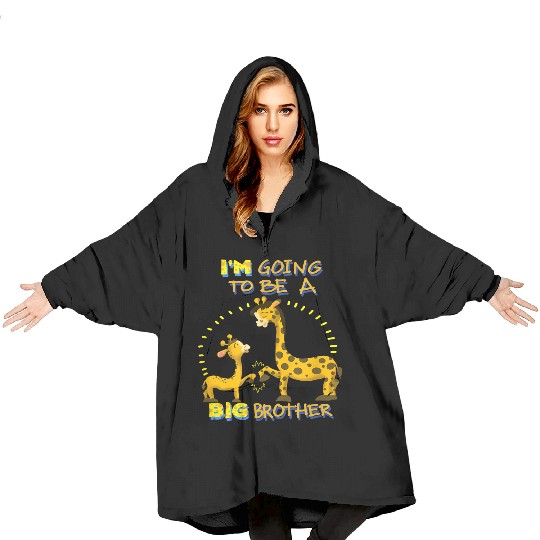Cute Going To Be A Big Brother Giraffes Funny Gift Blanket Hoodies