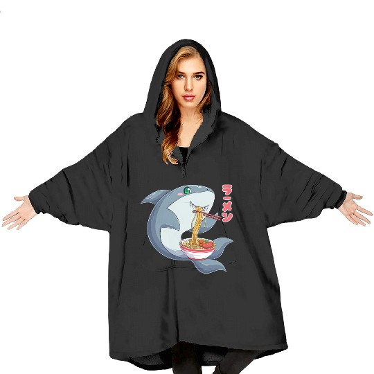 Kawaii Shark Ramen Noodles Japanese Anime Noodle S Blanket Hoodies
