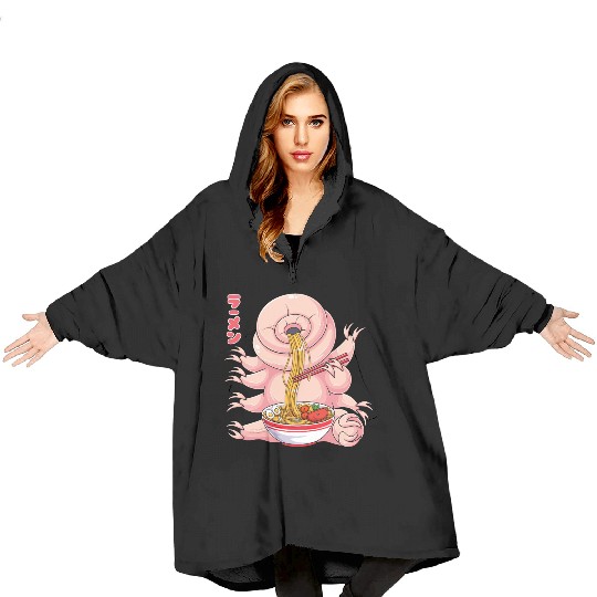 Kawaii Tardigrade Ramen Noodles Japanese Anime Noo Blanket Hoodies