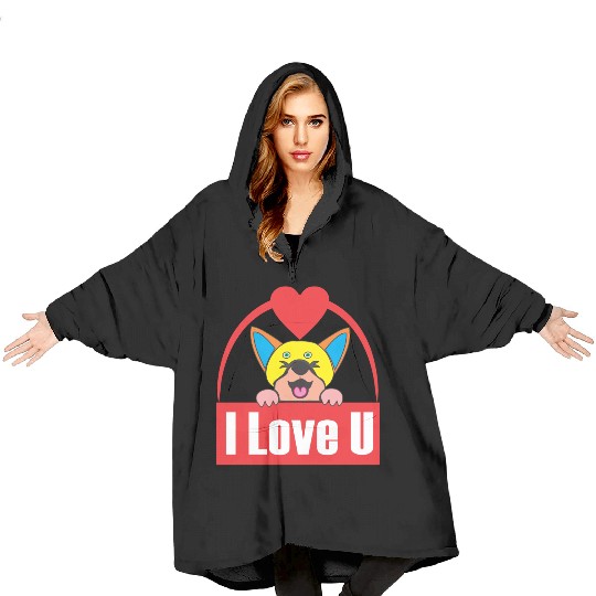 i love you Blanket Hoodies