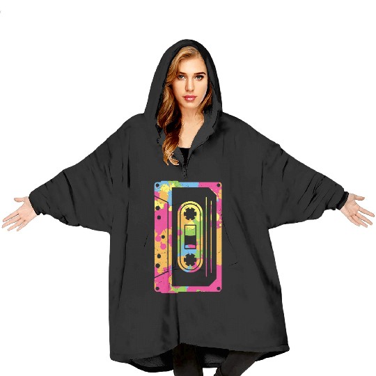 Colorful Retro Cassette Tape Blanket Hoodies