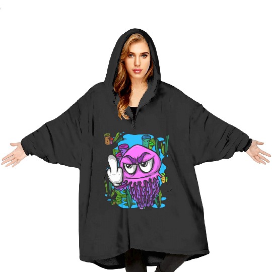 Jelly Fish Middle Finger Jellyfish Blanket Hoodies