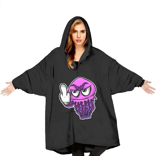 Jelly Fish Middle Finger Jellyfish Blanket Hoodies