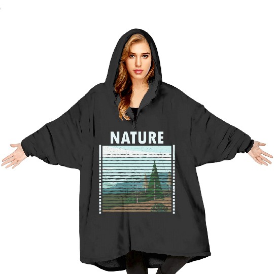 vintage nature forest hiking Blanket Hoodies