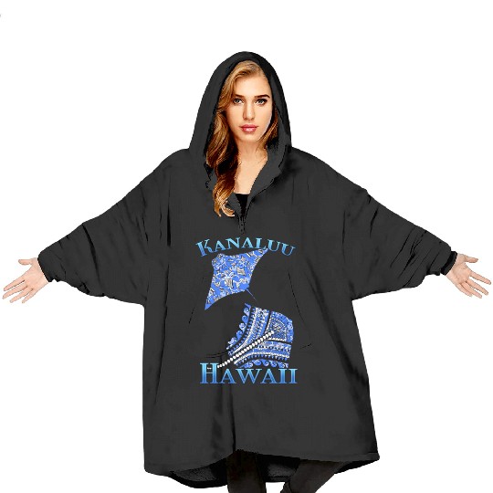 Kanaluu Vacation Tribal Stingrays Blanket Hoodies