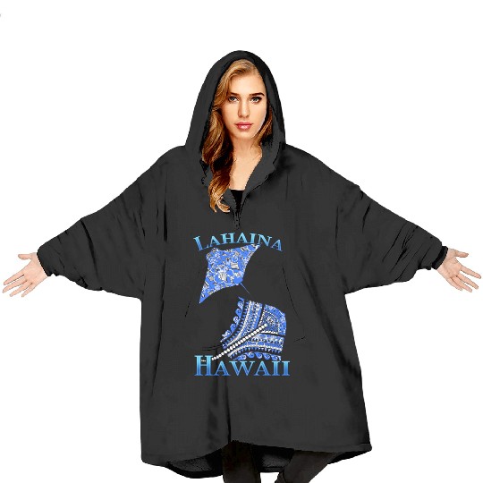 Lahaina Vacation Tribal Stingrays Blanket Hoodies