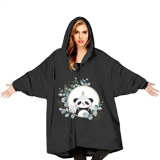 Panda who wants to be a unicorn, Unipan #6 Blanket Hoodies