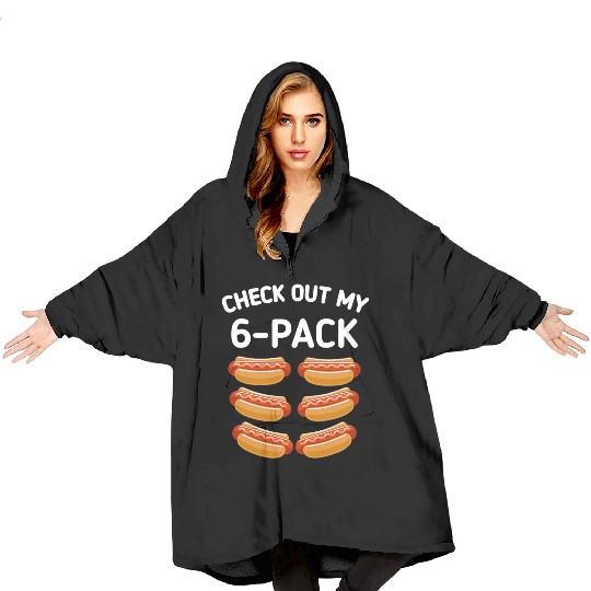 check out my 6 pack Hot dog funny gift hot dogs Blanket Hoodies