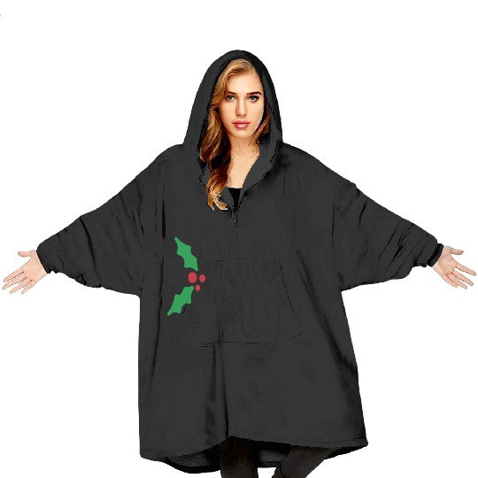 Holly Jolly Mistletoe Holiday Blanket Hoodies