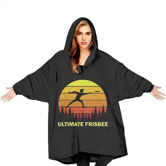 Ultimate Frisbee Disc Golf Flying Players Blanket Hoodies