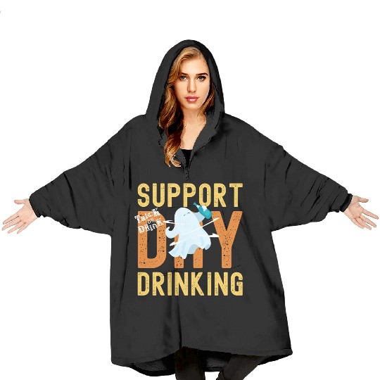 Support Day Drinking Halloween Blanket Hoodies