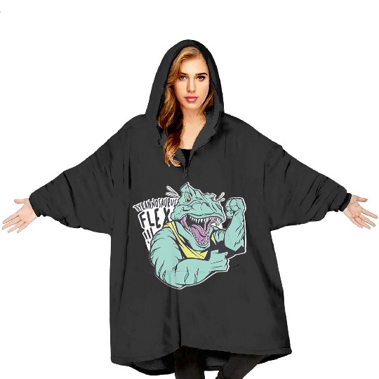 Muscle Dinosaur Blanket Hoodies