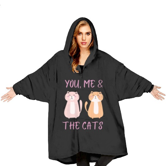 ask me about my cat funny cat Blanket Hoodies
