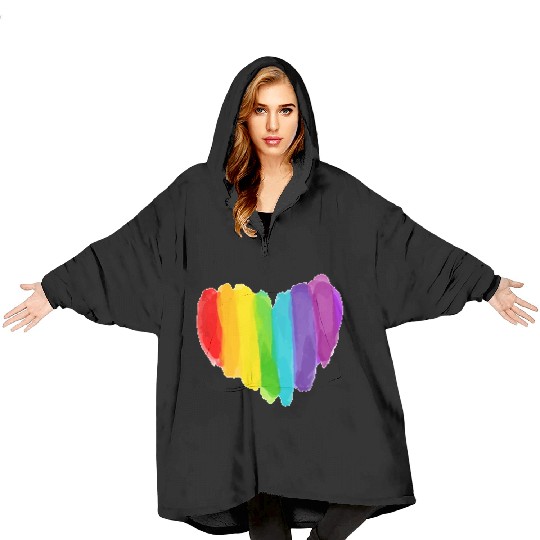 Pride Rainbow Heart Blanket Hoodies