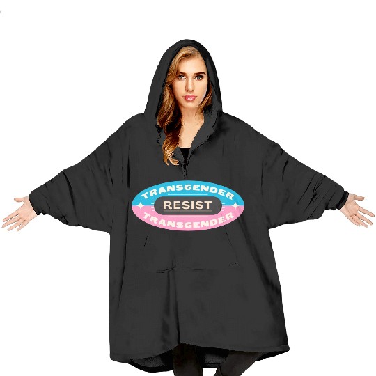 trans pride resist Blanket Hoodies