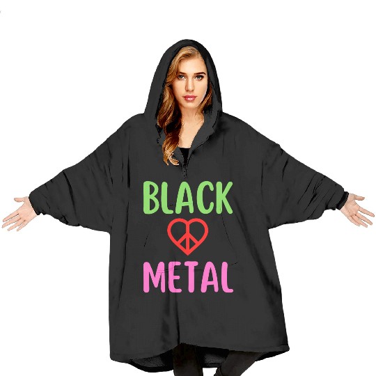 Black Metal Peace Love Symbol Blanket Hoodies