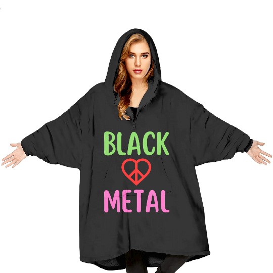Black Metal Peace Love Symbol Blanket Hoodies