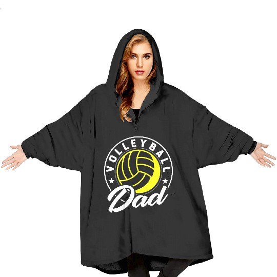 Volleyball Lovers Volleyball Dad Blanket Hoodies