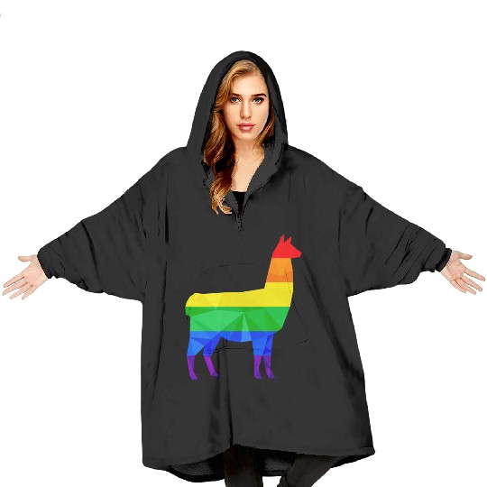 Colorful Llama LGBTQ Gay Pride Rainbow Flag Alpaca Blanket Hoodies