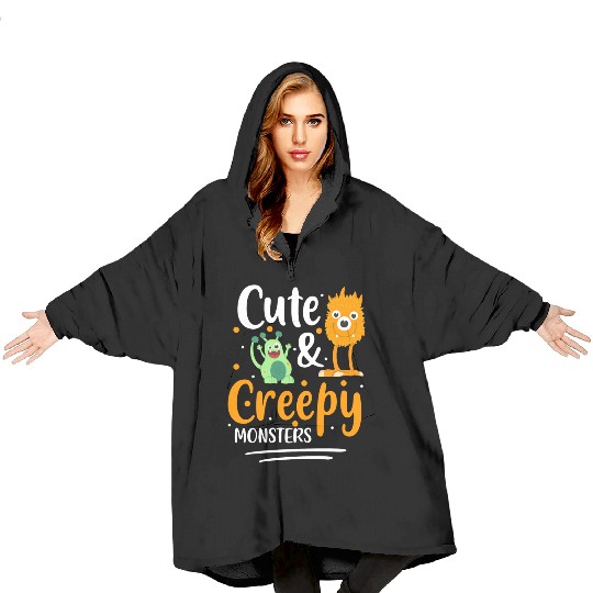 Monster Scary Little Brother Big Sister Blanket Hoodies